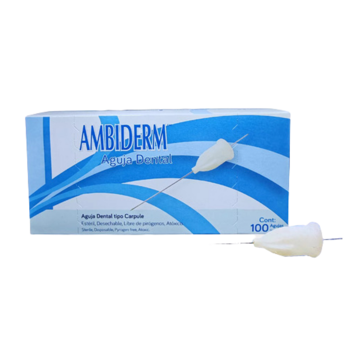 AGUJA CORTA 30G (0.3 x 21 MM) CAJA CON 100 PIEZAS - AMBIDERM