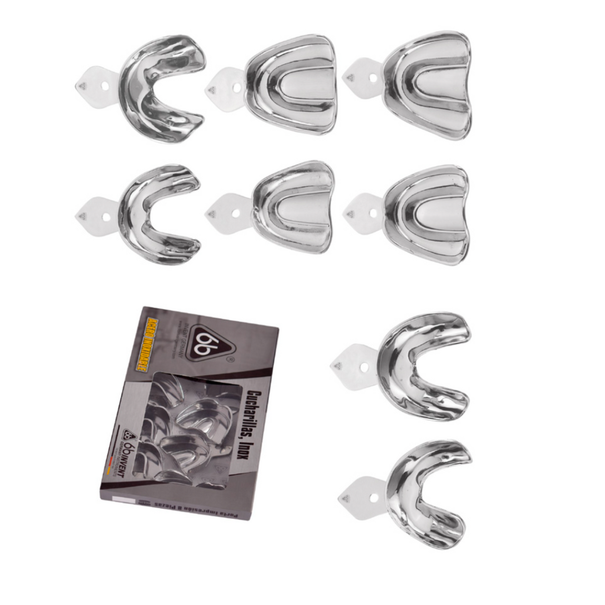 JUEGO DE CUCHARILLAS LISAS DESDENTADA 8 PIEZAS - 6B INVENT