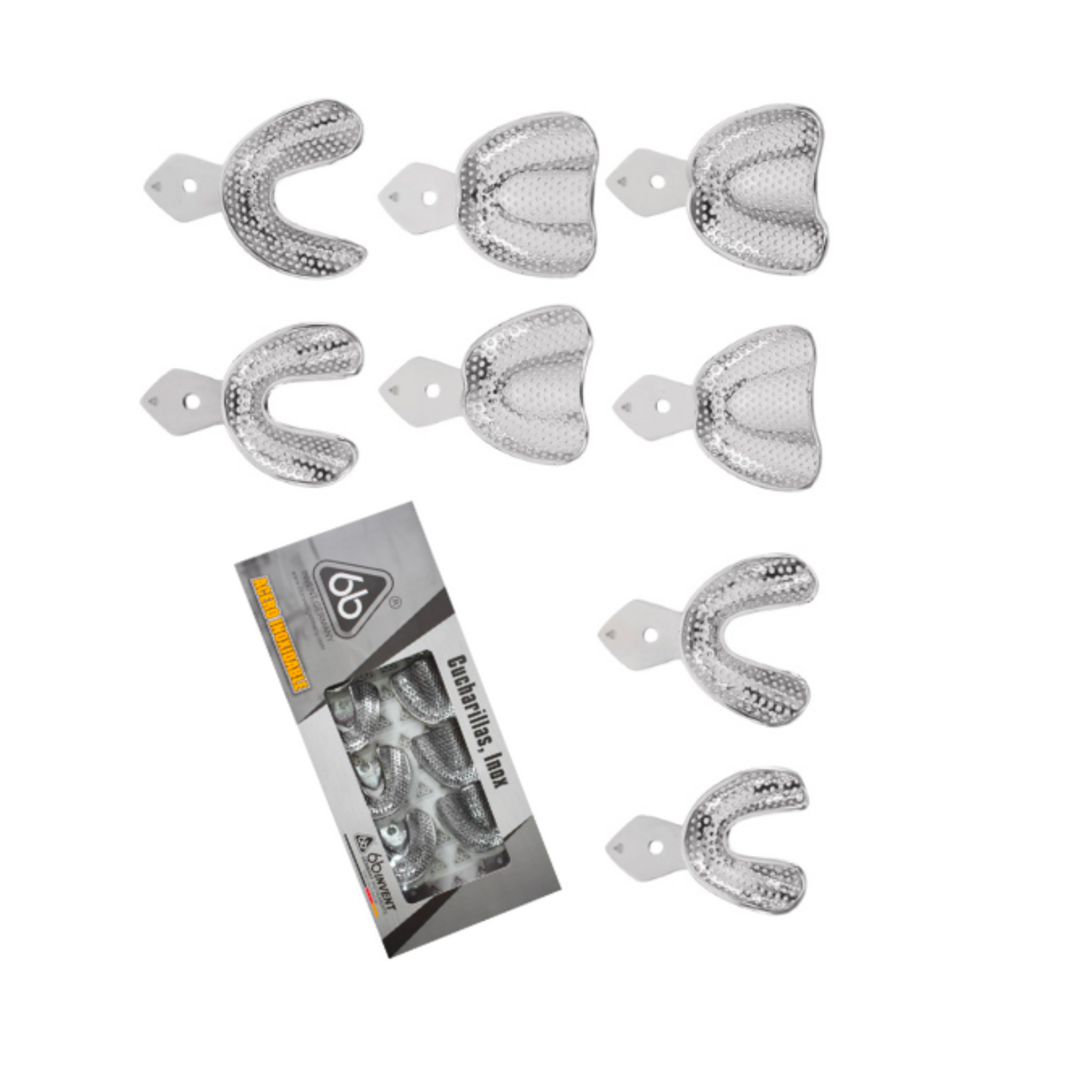 JUEGO DE CUCHARILLAS PERFORADAS DESDENTADA 8 PIEZAS - 6B INVENT