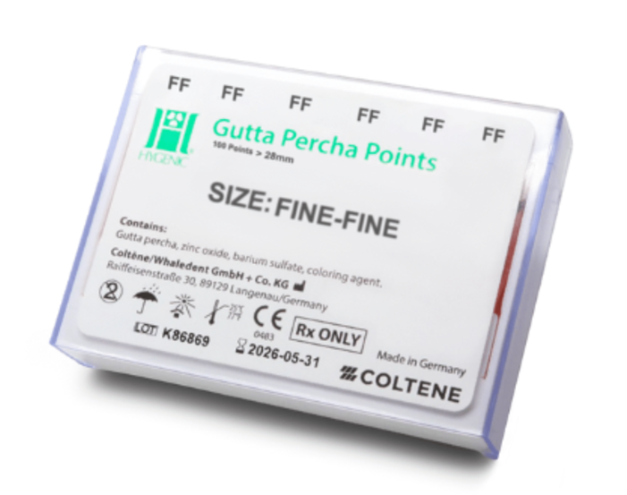 Punta de Gutta-Percha F-F HYGENIC C/100