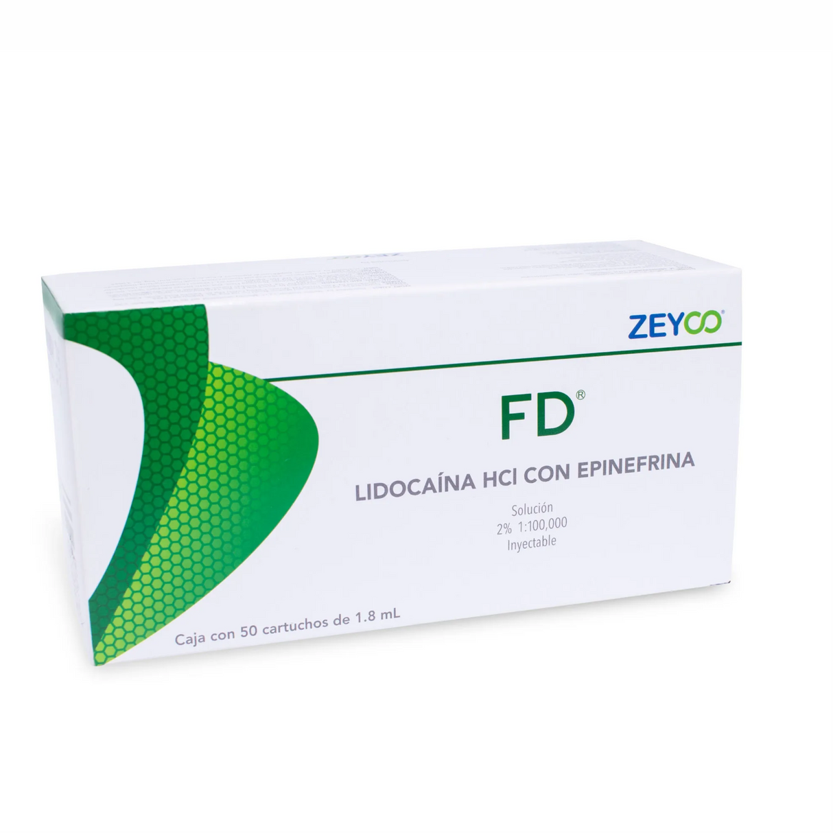 Lidocaina FD 2% Anestesia c/50 Cartuchos de Plástico - Zeyco