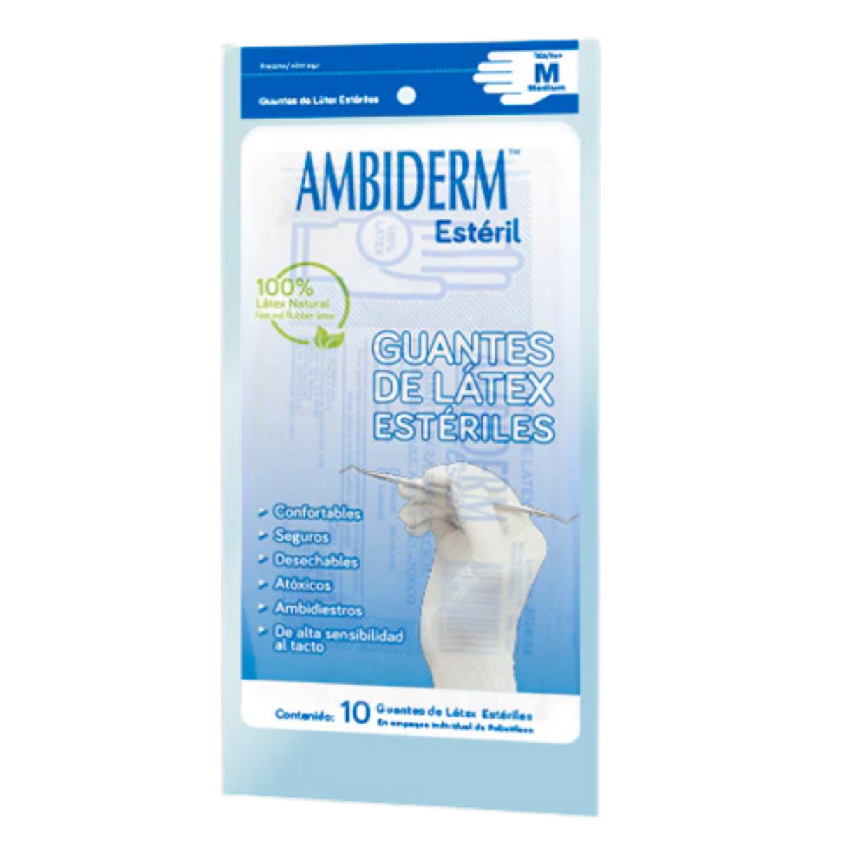 Guante Ambiderm Esteril CH Bolsa Con 10 Piezas