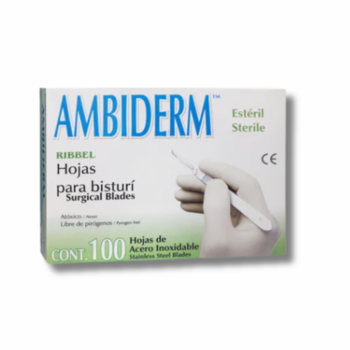 Hoja para Bisturí Acero Inoxidable No. 12 Ambiderm – Caja con 100 Piezas