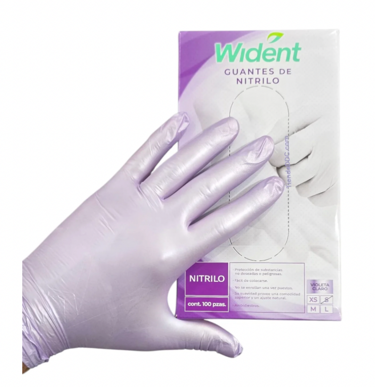 GUANTES WIDENT NITRILO VIOLETA METÁLICO XS