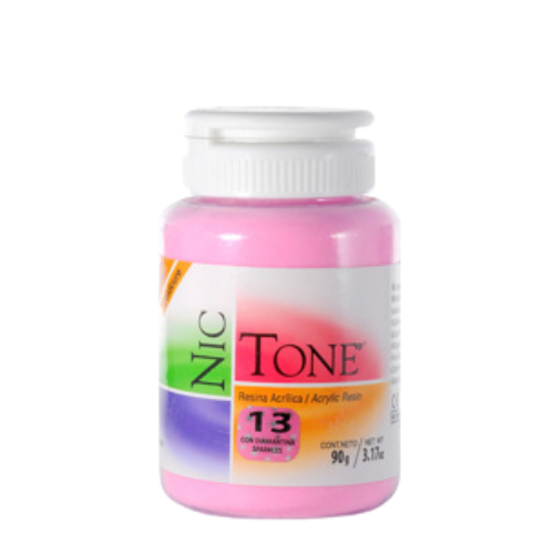 ACRILICO ORTODONCIA NICTONE #13 ROSA CON DIAMANTINA 90GR