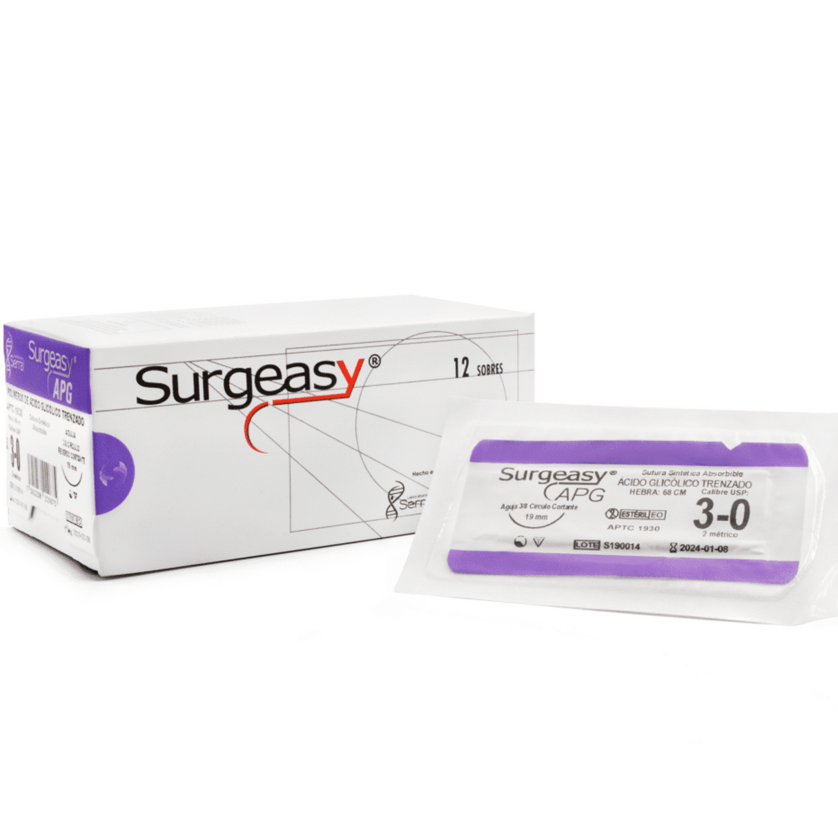 Sutura Sintetica Absorbible 3-0 - Surgeasy