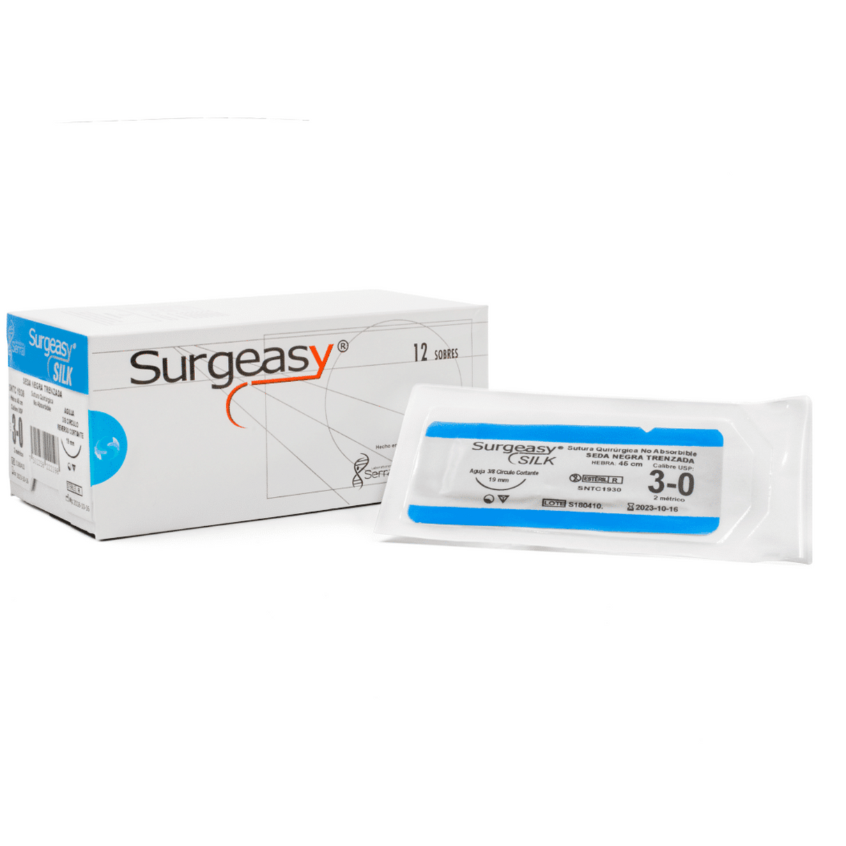 Sutura Trenzada Seda 3-0 - Surgeasy