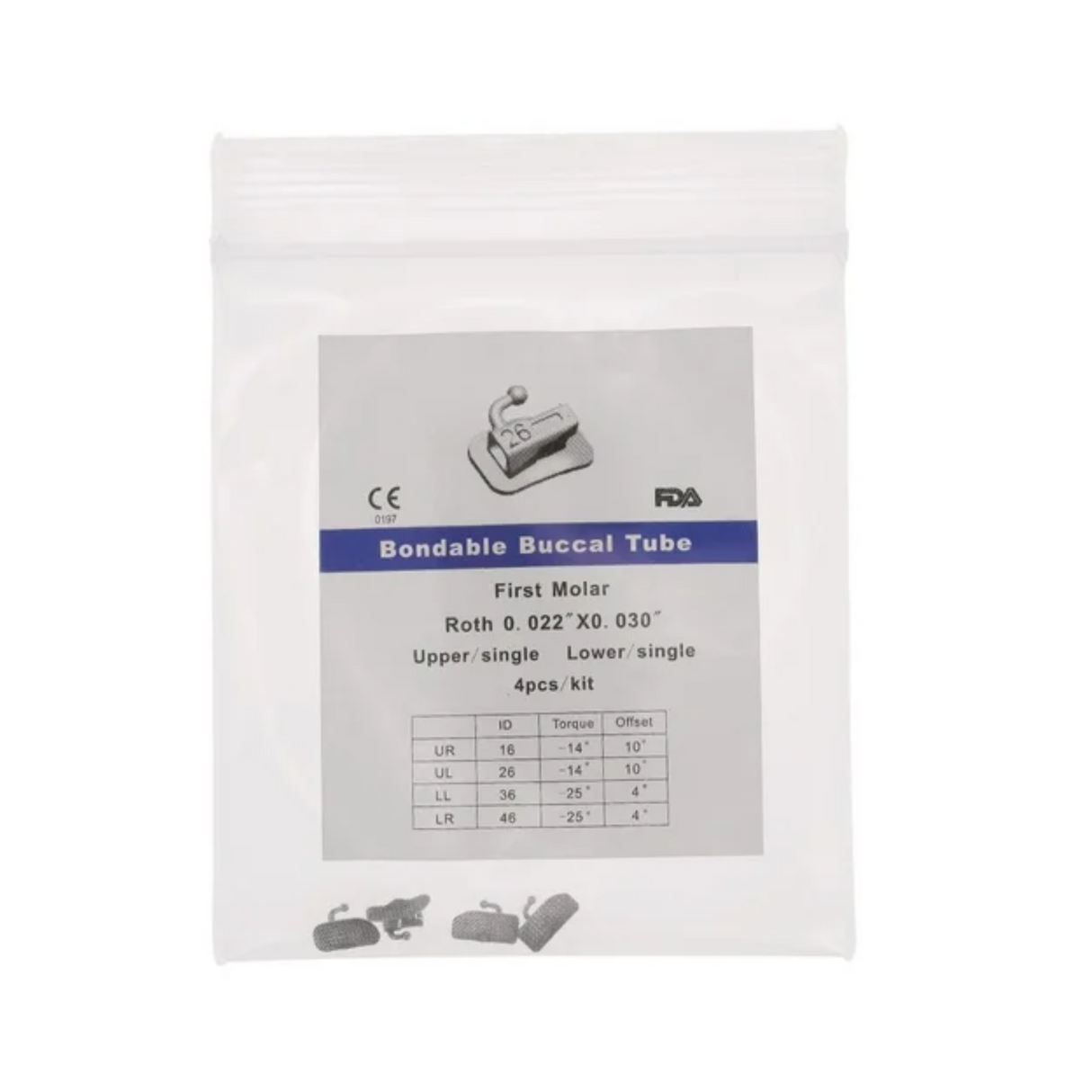 TUBOS BONDEABLES C/4 1ER MOLAR ROTH 0.22