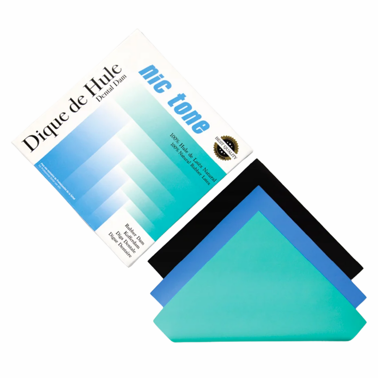 Dique de Hule 6x6 pulgadas Azul (36 Hojas) - Nic Tone