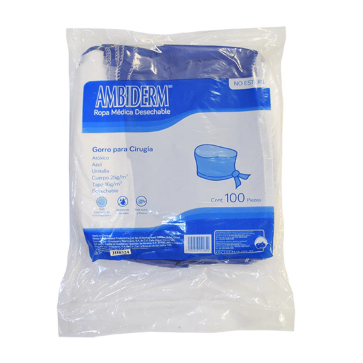 Gorro para Cirugia Bolsa Con 100 Piezas - Ambiderm