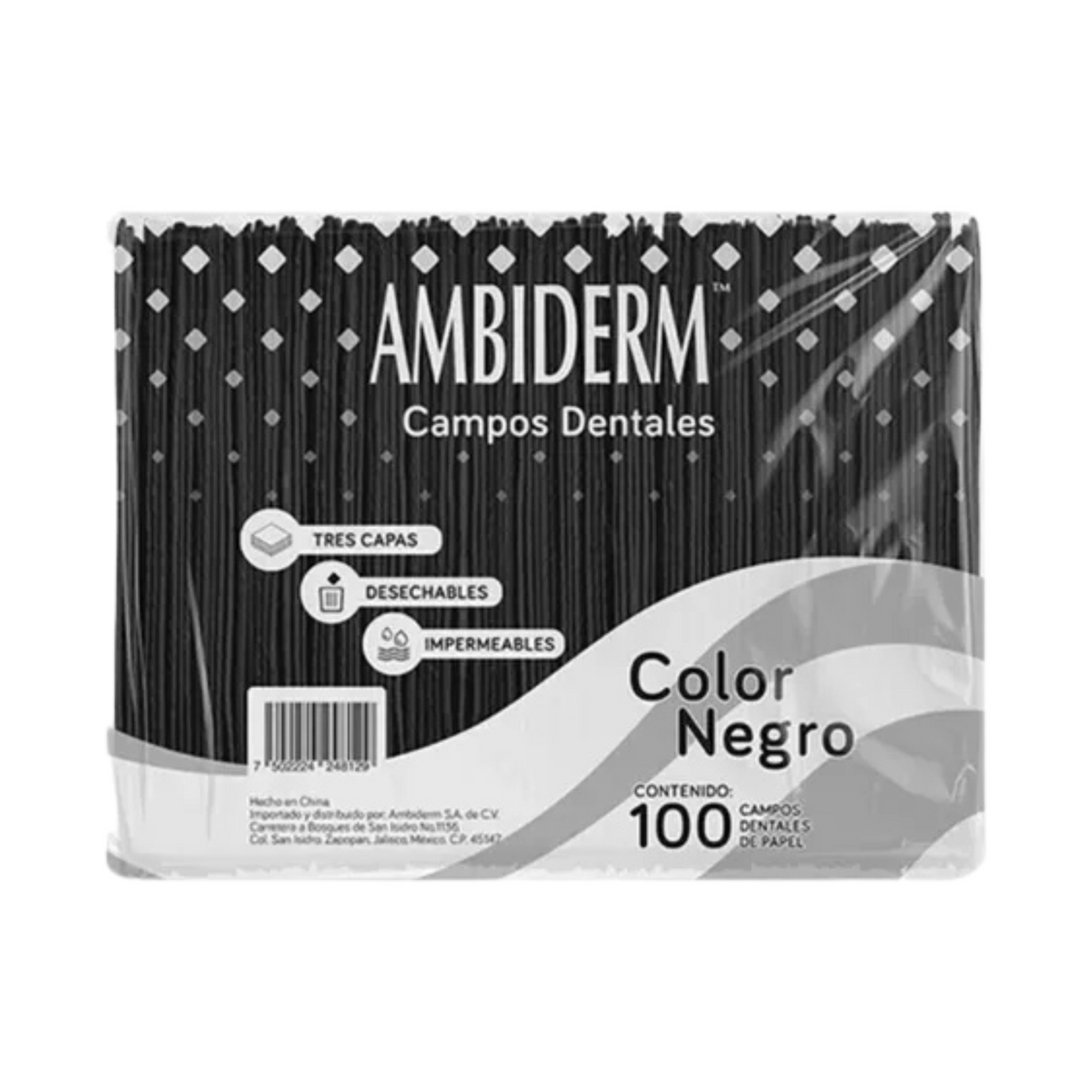 BABERO AMBIDERM NEGRO BOLSA C/100 PIEZAS