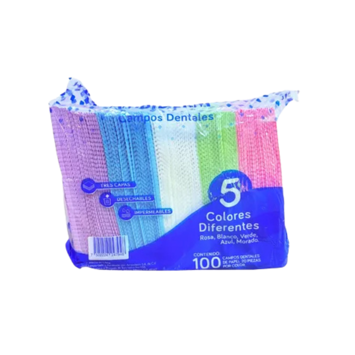 Babero Ambiderm Colores Surtidos Bolsa C/100 Pzas Caja