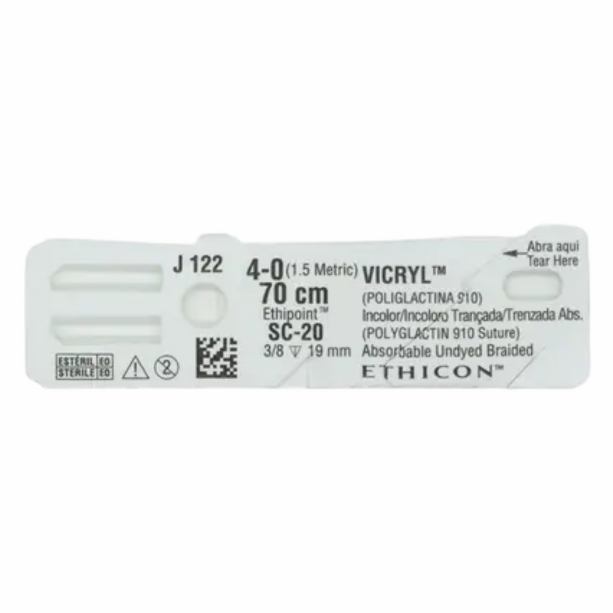 Sutura Vicryl 4-0 X 2.0 cm – Absorbible y de Alta Resistencia