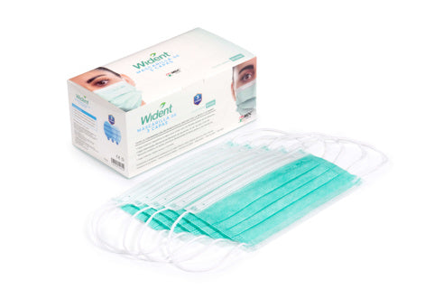 Cubrebocas Wident 3 Capas Verde – Caja con 50
