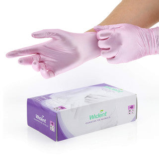 Guante Wident Nitrilo Rosa Metálico – Caja con 100