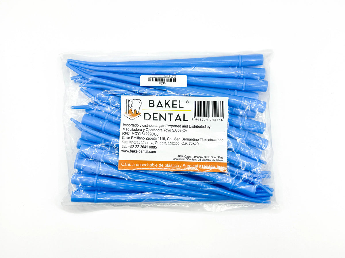 CÁNULA FINA AZUL QUIRURGICA DESECHABLE CON 25 PIEZAS - BAKEL