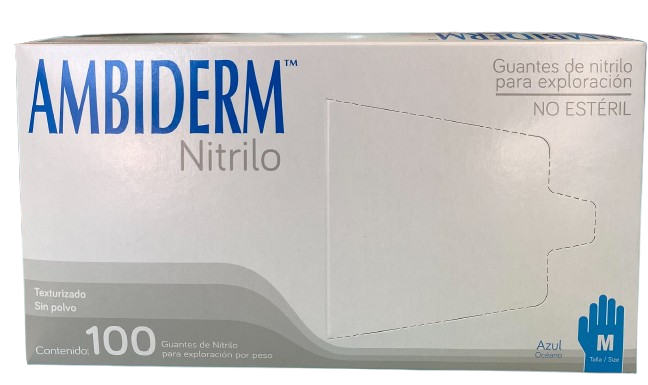 GUANTE DE NITRILO COLOR AZUL OCEANO Mediano