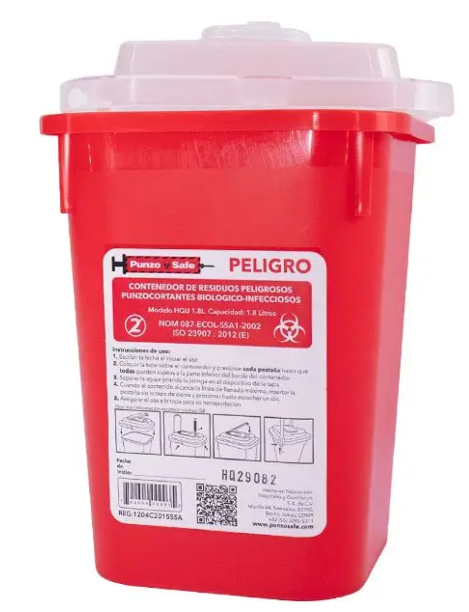 Recolector Bote Rojo 1.8 L