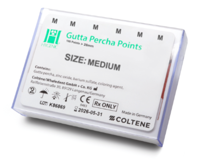Punta de Guttapercha M HYGENIC C/100