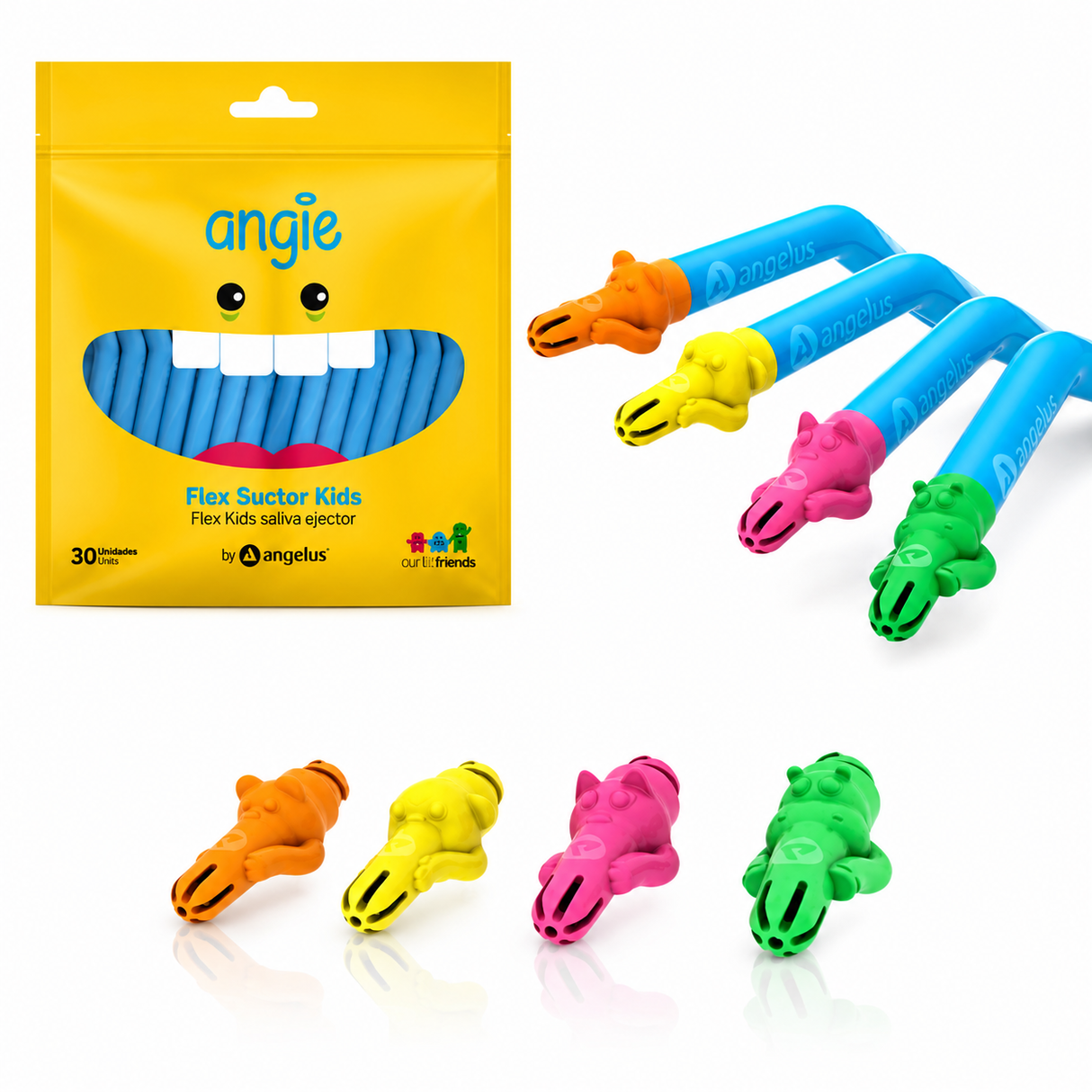 EYECTORES PEDIÁTRICOS (FLEX SUCTOR DE SALIVA KIDS) - ANGELUS