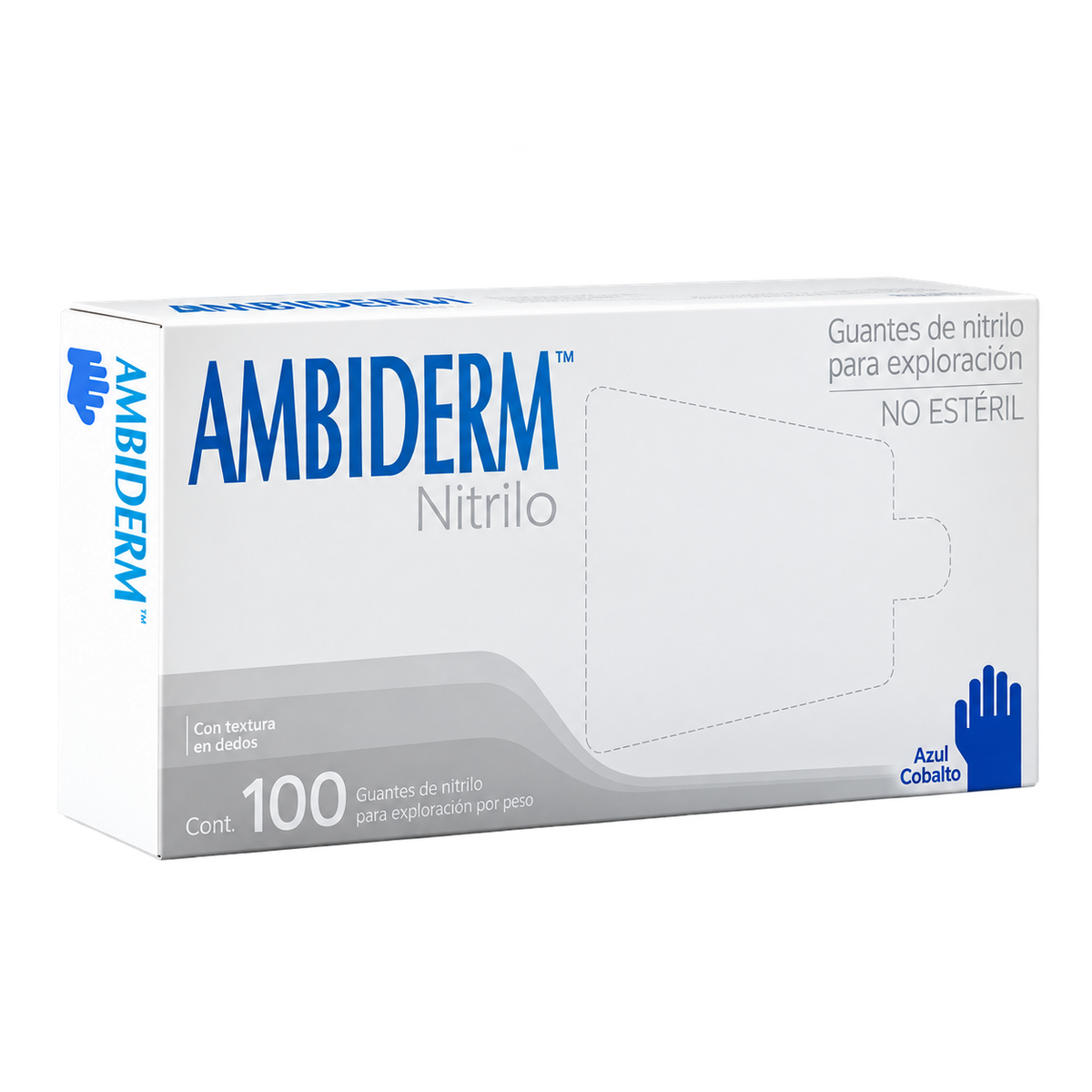 GUANTES DE NITRILO AZUL COLBATO CAJA CON 100 PIEZAS - AMBIDERM