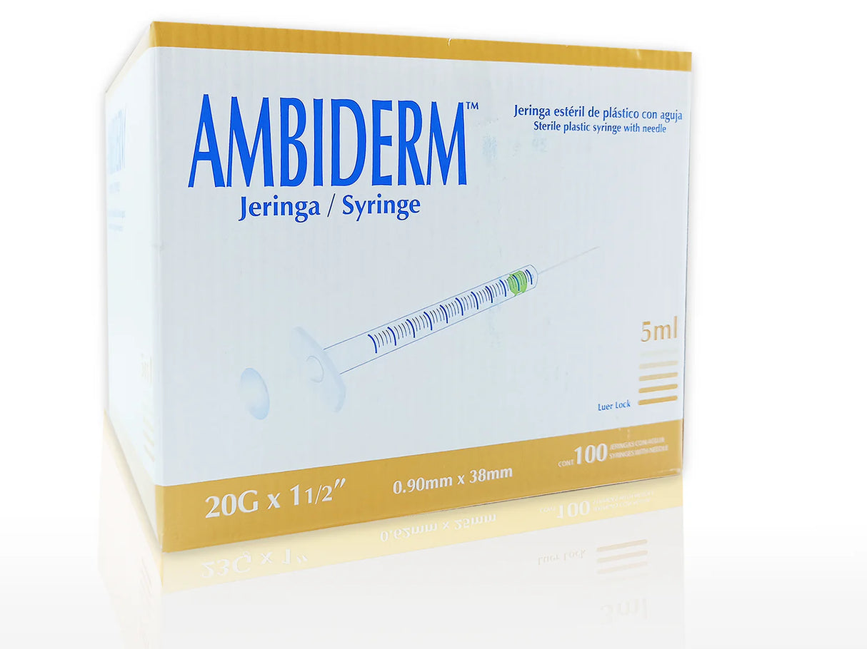 JERINGA DE 10 ML LUER LOCK 20G X 38 MM CAJA C/100 PZ